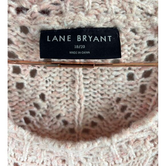 Lane Bryant Women’s Tunic Knit Pullover Open Stitch Sweater Pink Size 18/20 - Picture 7 of 12